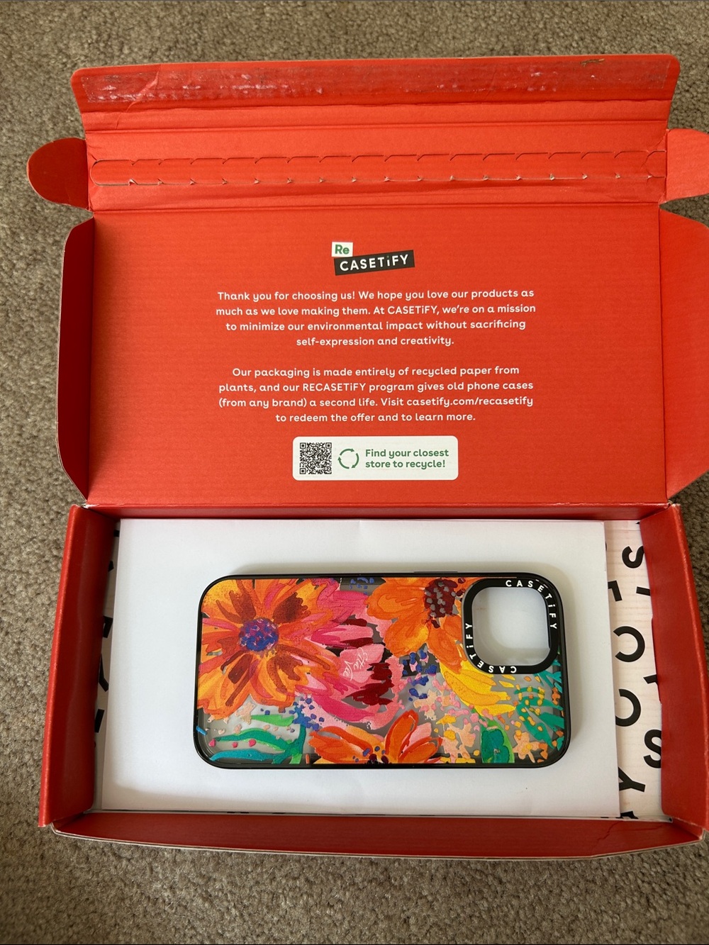 Casetify Floral Burst Phone Case - Orange Pink Yellow Green Blue Purple